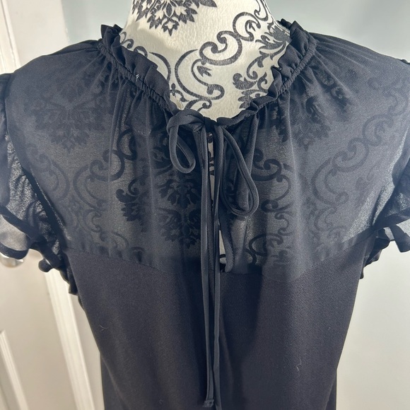 ⭐️2/$20 - FAITH and JOY Pretty flutter sleeve top with sheer neckline - Picture 2 of 4